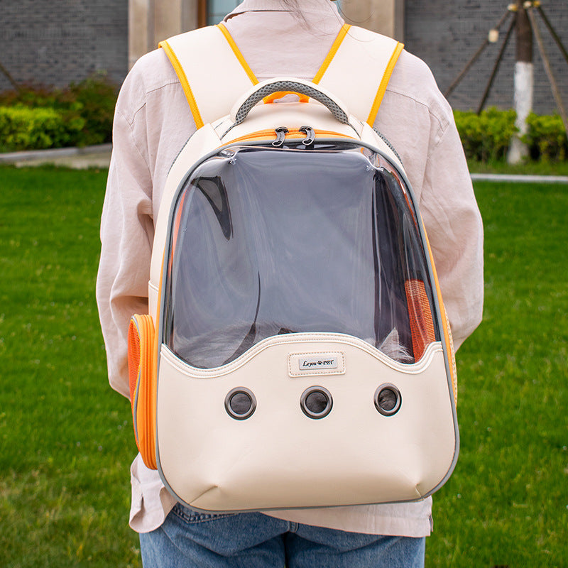 Transparent Pet Travel Backpack – Safe, Stylish & Breathable