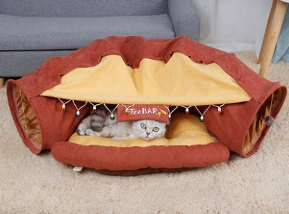 Interactive Cat Tunnel Toy – Hide, Chase & Exercise