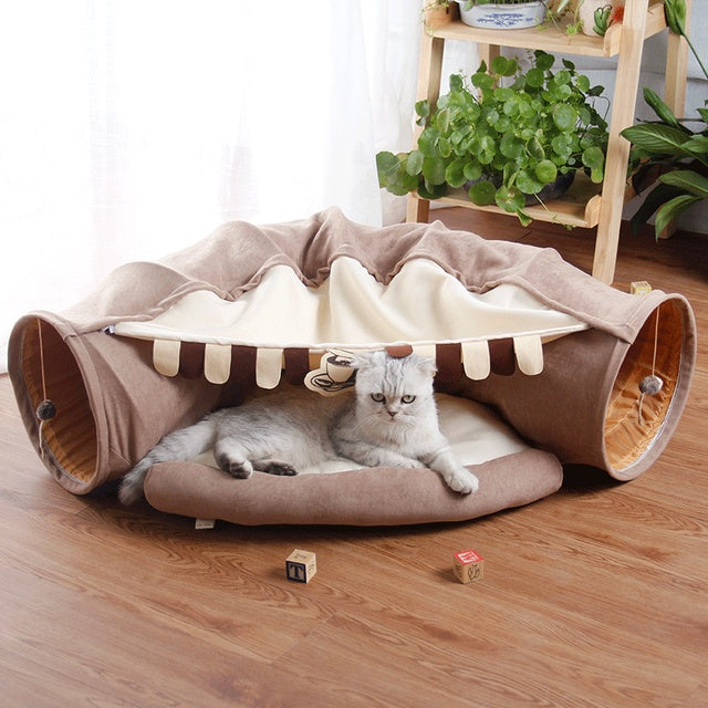 Interactive Cat Tunnel Toy – Hide, Chase & Exercise