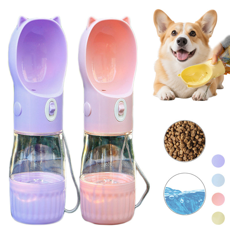 2-in-1 Pet Water Bottle – Food & Drink Anywhere