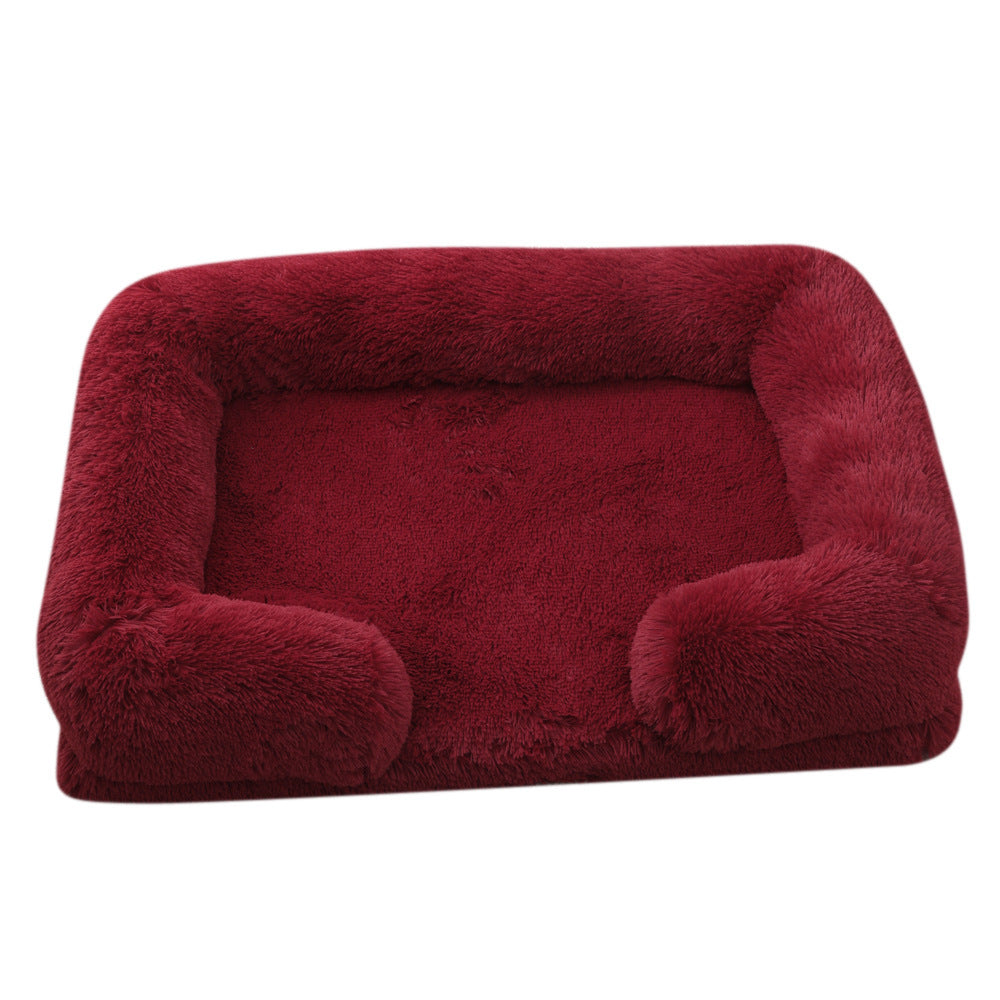 Plush Round Pet Bed – Cozy Winter Haven for Pets