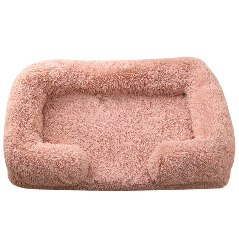 Plush Round Pet Bed – Cozy Winter Haven for Pets