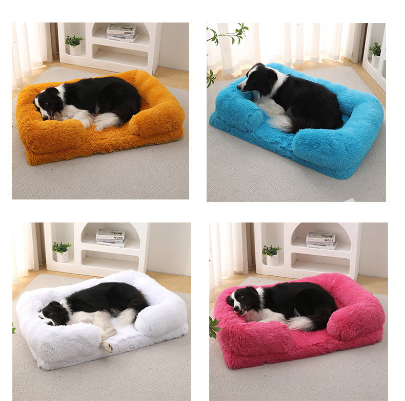 Plush Round Pet Bed – Cozy Winter Haven for Pets