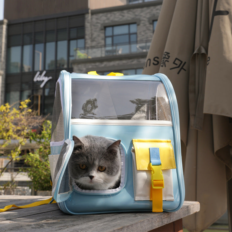 Transparent Pet Travel Backpack – Safe, Stylish & Breathable
